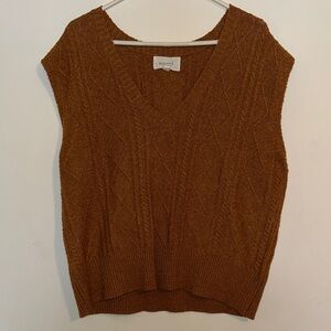 Rust V-Neck Sweater Vest